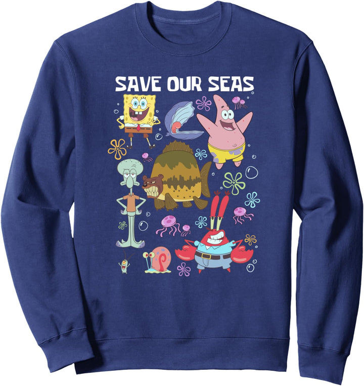 SpongeBob SquarePants Save Our Seas Earth Day Group Poster Sweatshirt