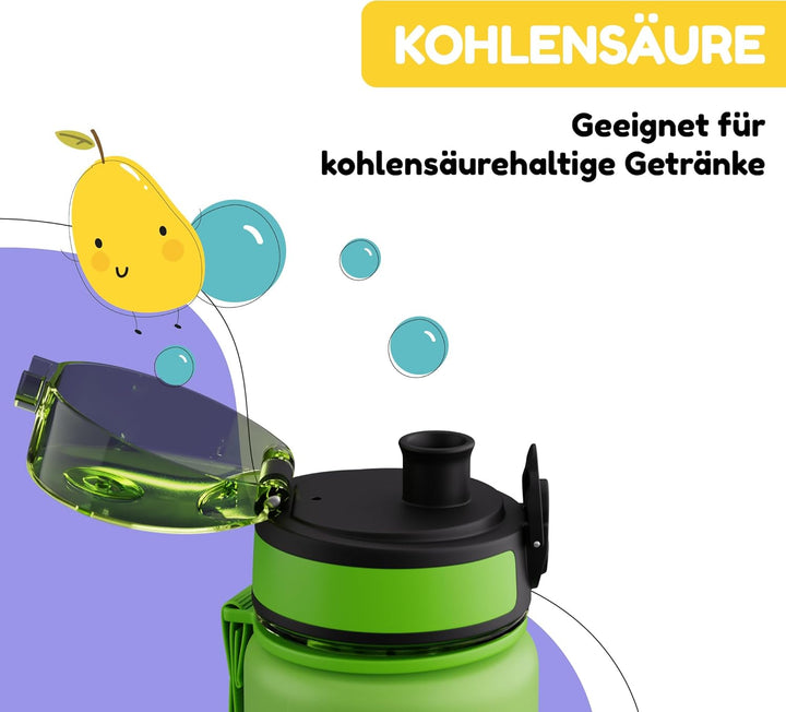 schmatzfatz Trinkflasche Kinder 500ml - Auslaufsicher, BPA-frei, 1-Klick-Verschluss, Tritan, Kinderf