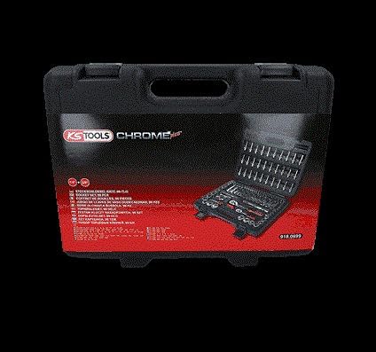 KS Tools 918.0699 1/4 Zoll + 3/8 Zoll CHROMEplus Steckschlüssel-Satz | mit 2 Umschaltknarren, 72-Zah