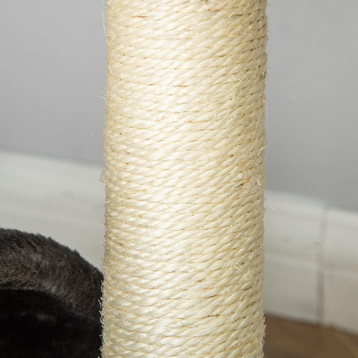 PawHut Kratzbaum 46 cm Kleiner Katzenturm mit Höhle, Spielball, Sisal-Seil, erhöhter Plattform, Katz