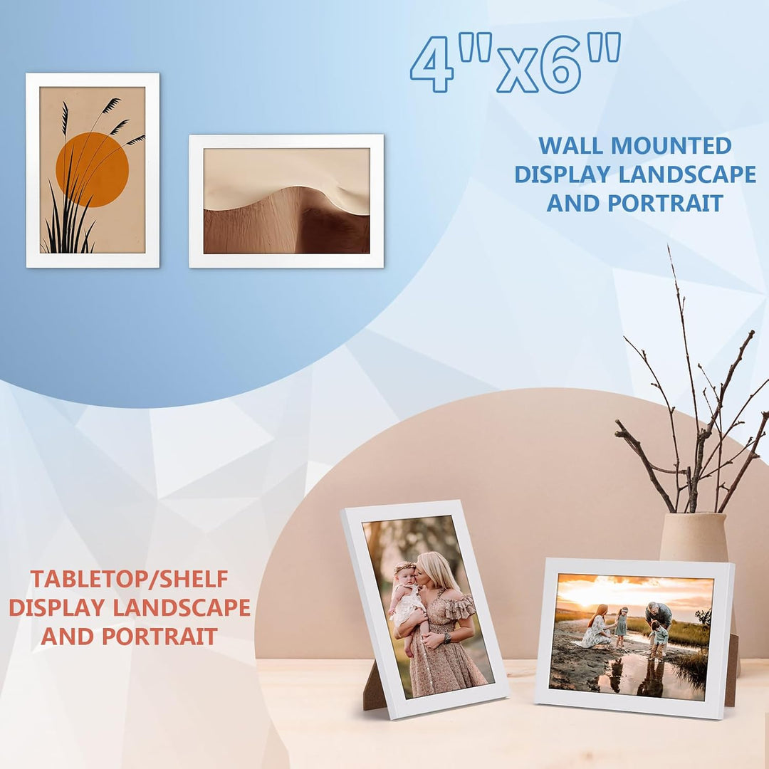 Hoikwo 18 Stück Bilderrahmen Set 10x15 cm, Weiss Fotorahmen Collage für Wohnzimmer Schlafzimmer Kind