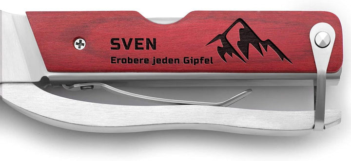 Maverton Multifunktionstool mit Gravur - kompaktes Multi-Tool - personalisiert - aus Edelstahl + Hol