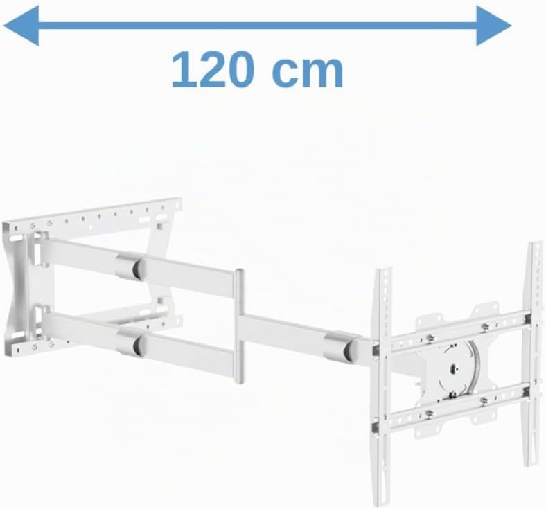 TiTon 120 cm, TV Wandhalterung, drehen, rotieren, 40kg, VESA max.400x400mm weiss 120 cm / 40 kg / VE
