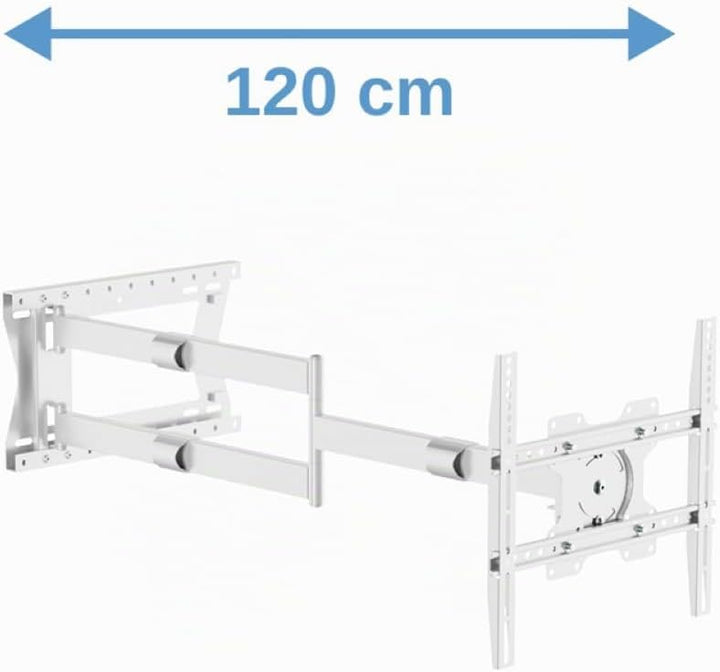 TiTon 120 cm, TV Wandhalterung, drehen, rotieren, 40kg, VESA max.400x400mm weiss 120 cm / 40 kg / VE