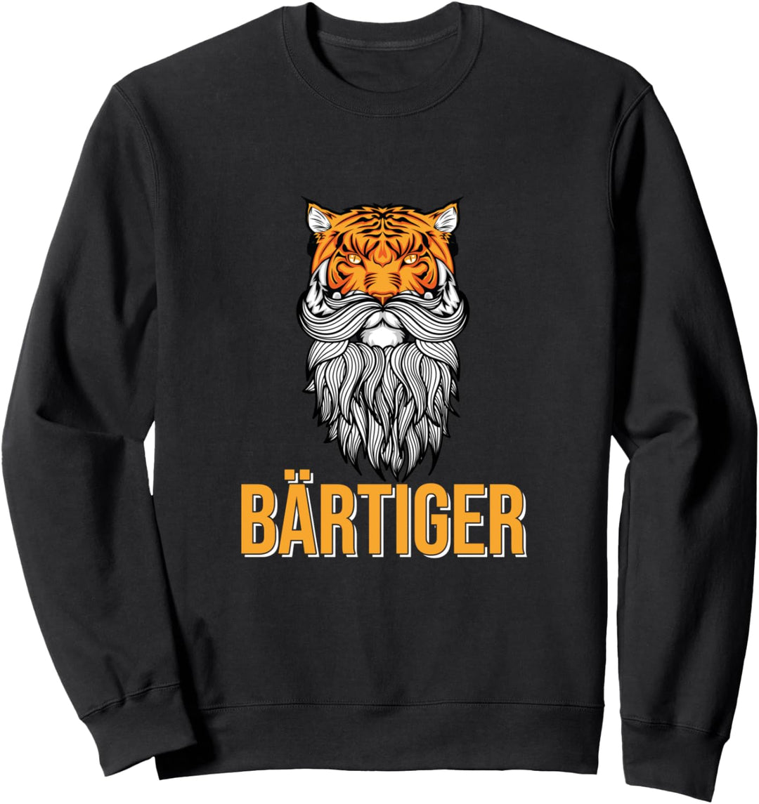 Tiger Bart Bärtiger Geschenk - Vollbart Raubkatze Sweatshirt