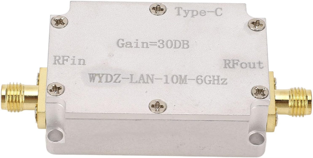 HF-Breitbandverstärker, Rauscharmer 30-dB-Hochverstärkungsverstärker LNA 10 M-6 GHz, SMA-Buchse, DC