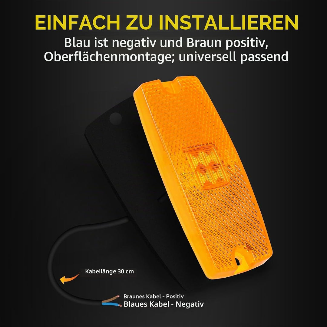 Qiping 4 Pack Begrenzungsleuchte Orange 12V 24V LED Umrissleuchte Gelb Bernstein Positionsleuchte mi