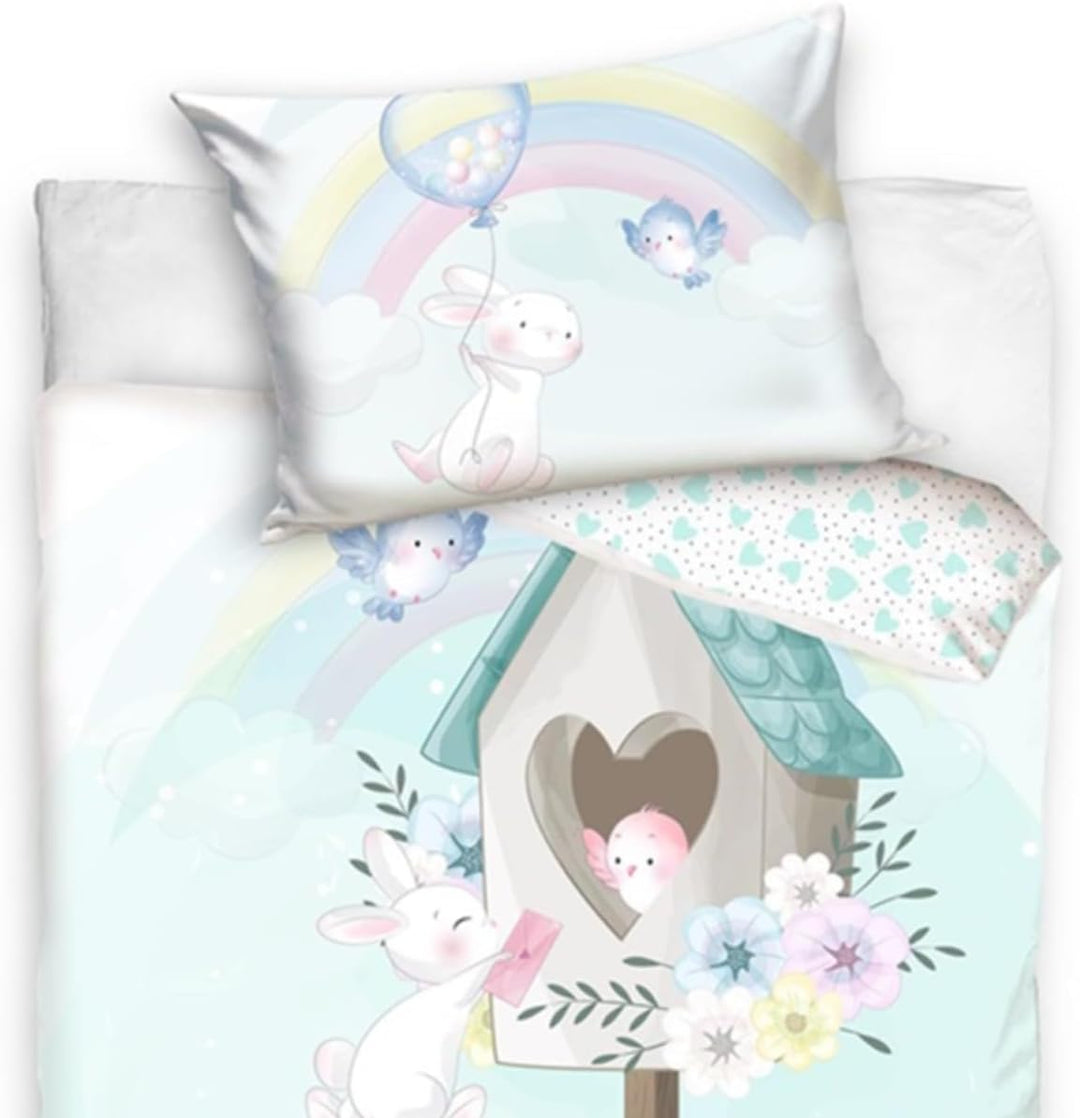 Babybettwäsche Hase 100x135 cm + 40x60 cm