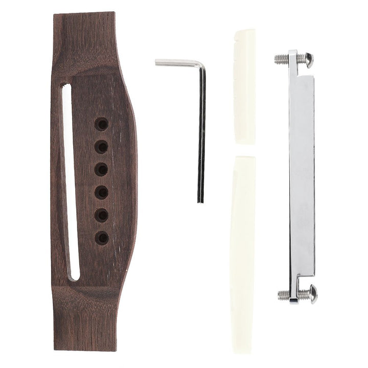 Gitarre Brücke Sattel Mutter Nuss 6 String Holz Akustische Gitarre Brücke Knochen Pins Einstellbare