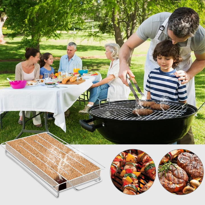 TANiCE Kaltrauchgenerator Edelstahl mit Griffen für Kalträuchern Räucherofen Kugelgrill Smoker Food