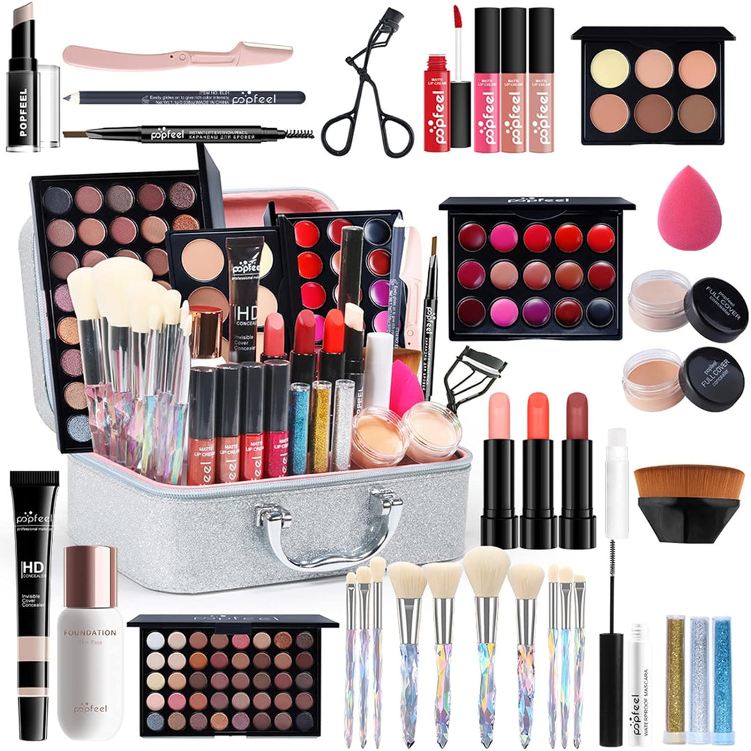 CHSEEO Schmink Geschenkset Make-Up Set Kosmetik Makeup Paletten Schminkkoffer Schminke für Gesicht,