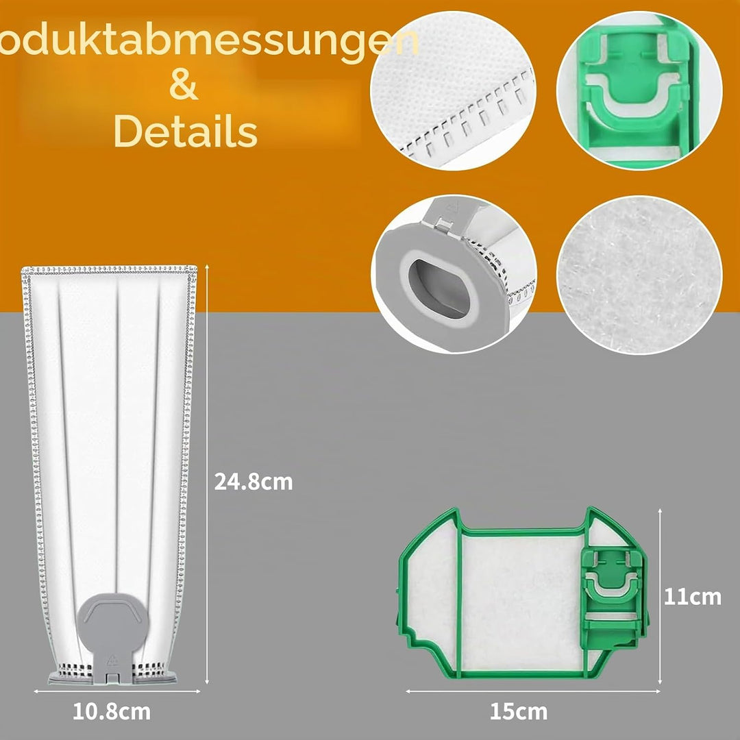 13 Stück Staubsaugerbeutel für Vorwerk Kobold VK7 FP7,Staubsauger Beutel Zubehör für Vorwerk VK7 Sta