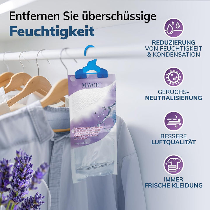 10er Set Luftentfeuchter zum Aufhängen I Luftentfeuchter Beutel I Entfeuchter Schrank und Feuchtigke