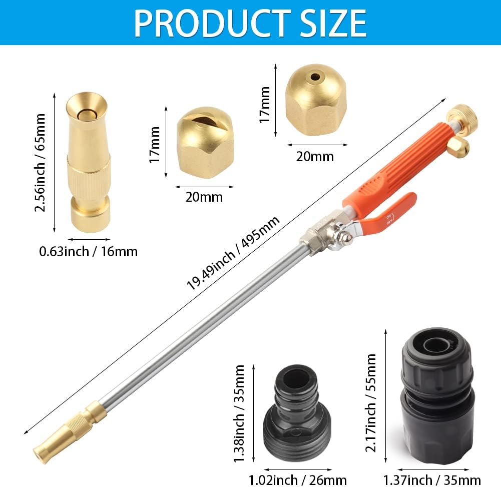 Jet Hochdruck-Hochdruckreiniger, Tragbare Hydrojet Hochdruckreiniger Gartenschlauch Ende, Glasfenste