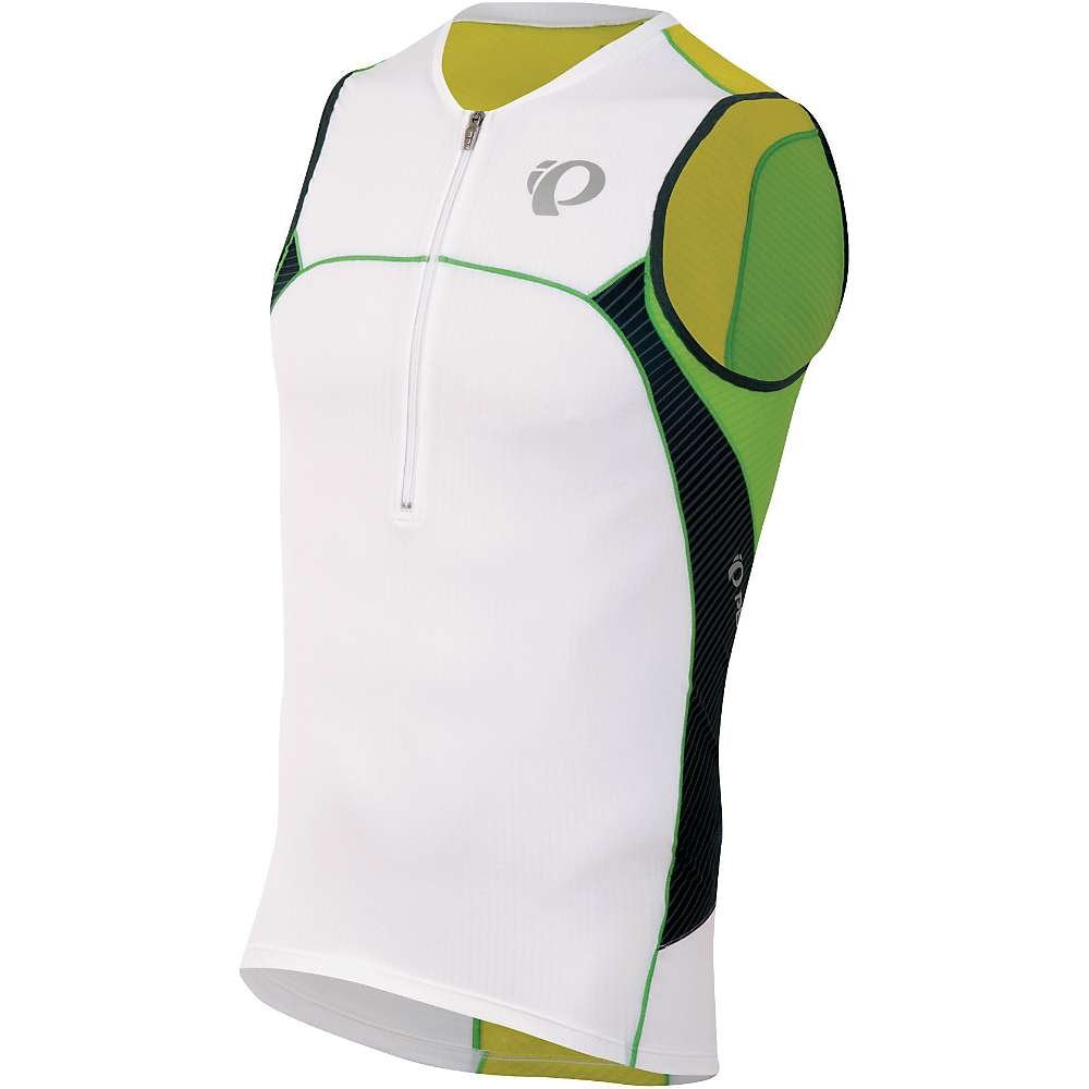 Pearl Izumi - Run Herren Elite In-R-Cool Tri Sleeve Weniger Jersey M White/Green Flash, M White/Gree