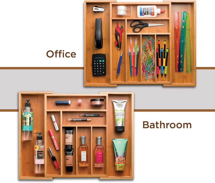 Schubladenorganizer aus Bambus, ausziehbar, Bambus, natur, 17" x 13" x 2" inches, Natur