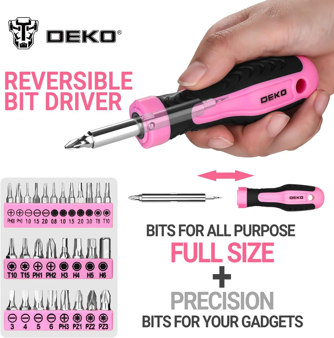 Deko Maletin Werkzeugkasten, komplettes Werkzeugset, Rosa, für Damen, Zuhause, Büro