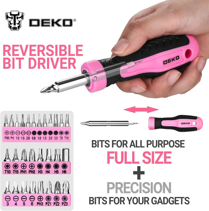 Deko Maletin Werkzeugkasten, komplettes Werkzeugset, Rosa, für Damen, Zuhause, Büro