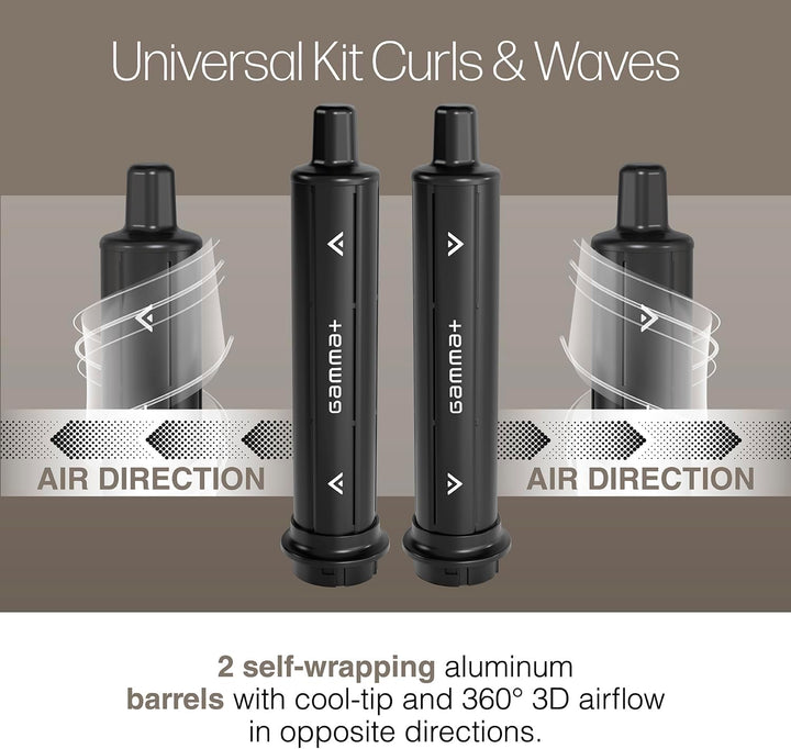 Gamma+ Lockenaufsatz-Set Curls & Waves | 2 Selbstaufrollende Zylinder für Locken und Wellen | Kompat