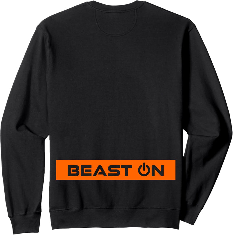 Beast ON Rücken Motiv orange Farbe Fitness Gym Motivation Sweatshirt