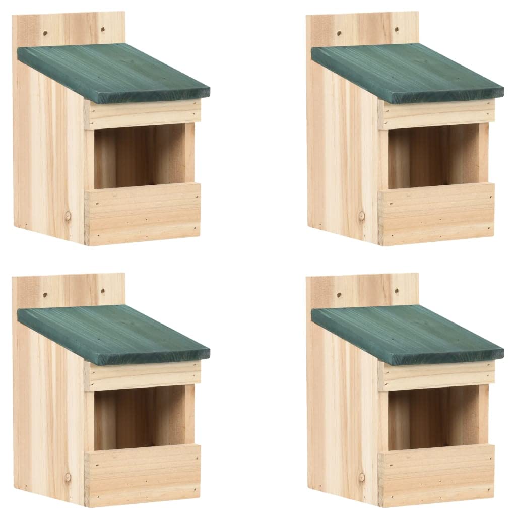 vidaXL Vogelhaus, 4-teilig, aus Tannenholz, 12 x 16 x 20 cm