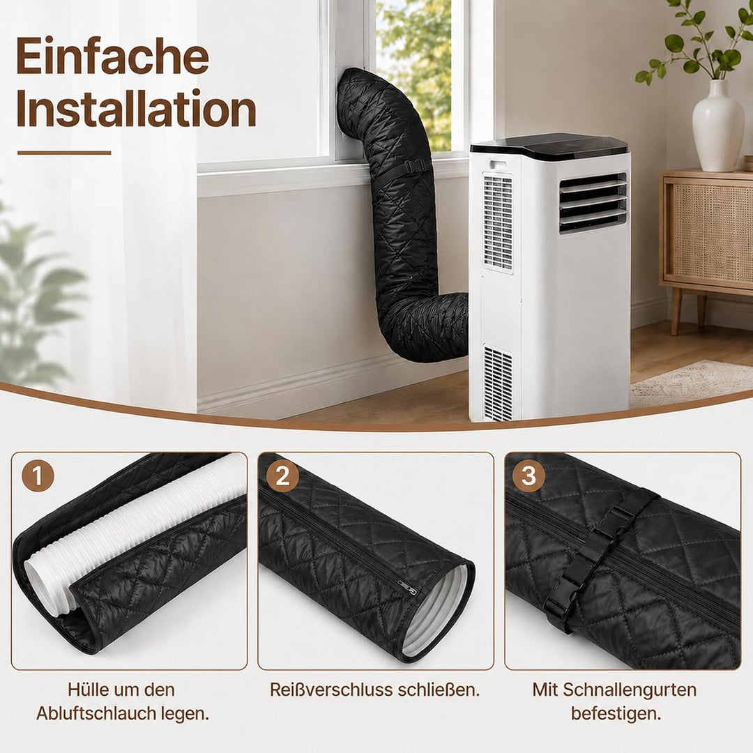 Schlauch Abdeckung für tragbare Klimaanlagen, 2 Stück 149×58cm Klimaanlage Abluftschlauch Isolierung