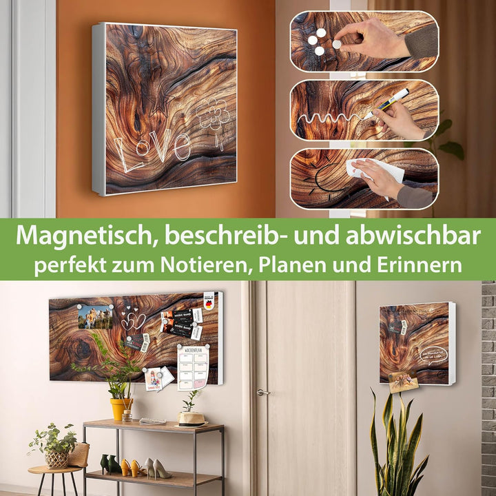 banjado Grosser Schlüsselkasten Glas - Schlüsselbox 30x30cm mit 50 Haken - Schlüsselkasten modern fü