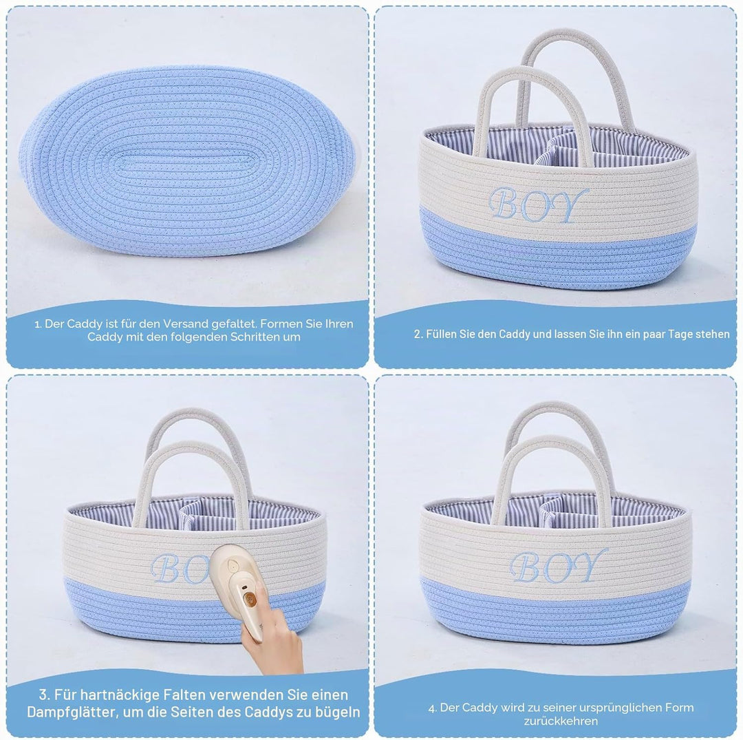 Folding table organizer, baby organizer basket, folding table storage basket, diaper Caddy with door