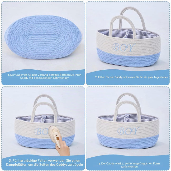 Folding table organizer, baby organizer basket, folding table storage basket, diaper Caddy with door