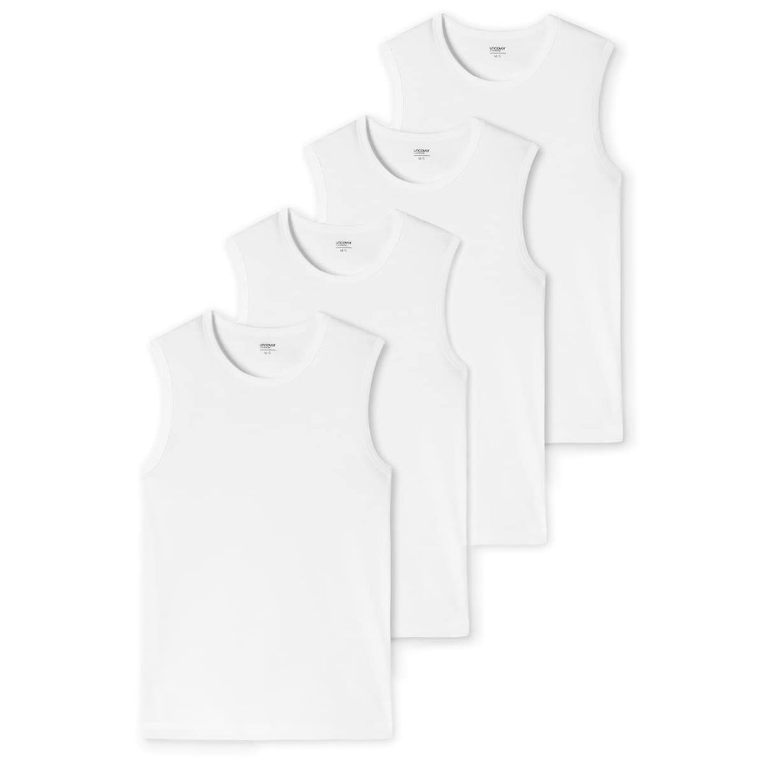 Uncover by Schiesser - Herren - Unterhemd/Tanktop - 2er Pack, 4 X Weiss