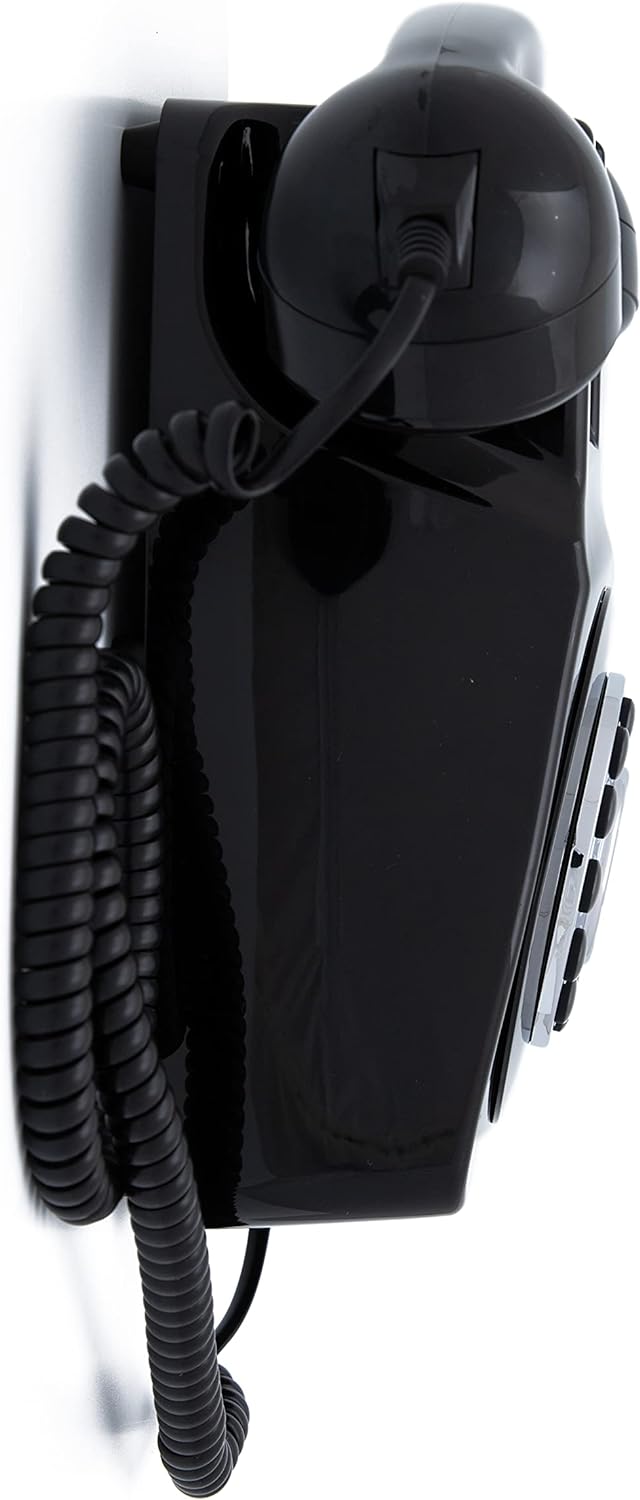 GPO 746WALL Retro Festznetztelefon mit Drucktasten zur Wandmontage mit authentischer Klingelton, Sch