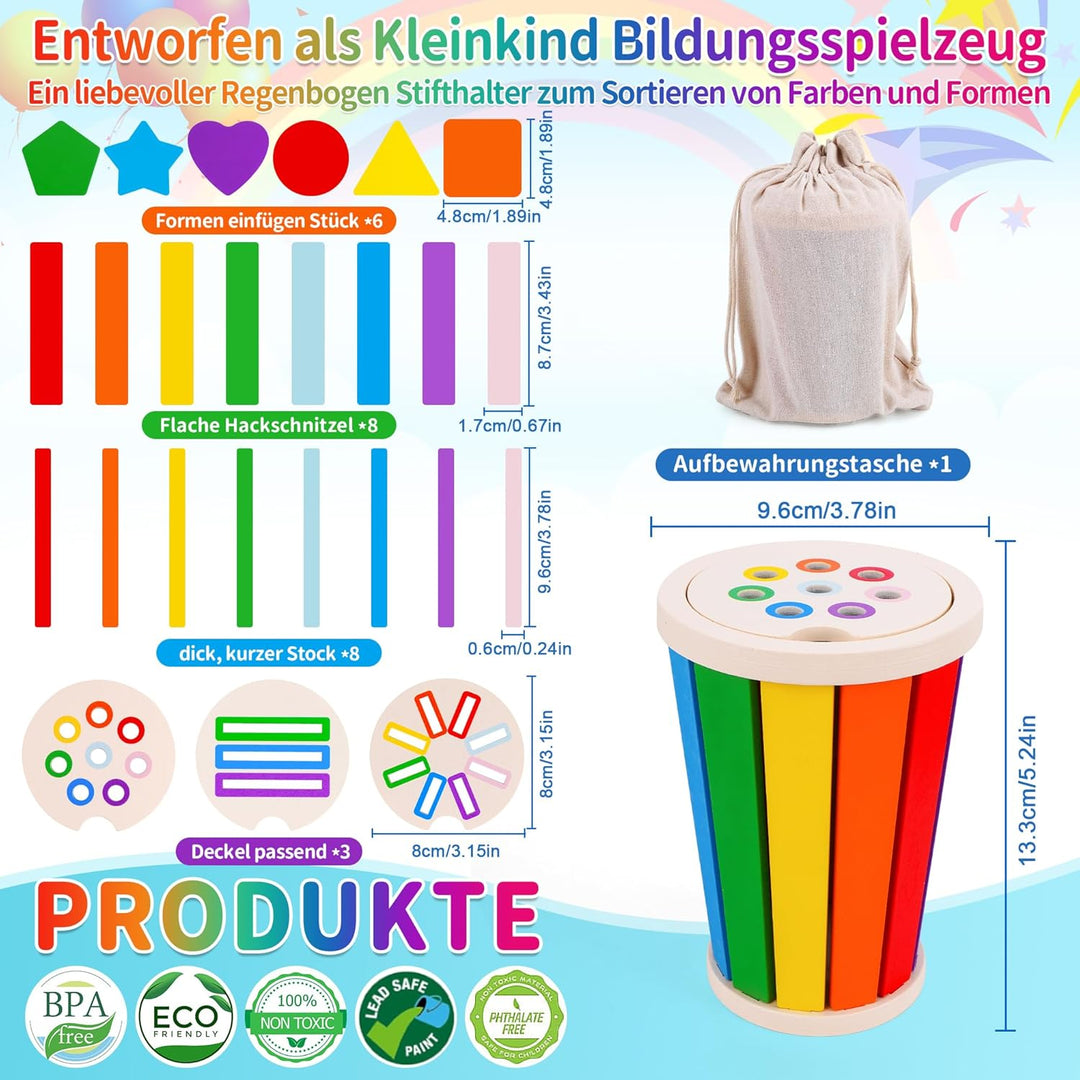 FCSONU Kinder Montessori Spielzeug ab 1 2 3 Jahre Jungen Mädchen, Farbe Form Sortierspiel, Kinderspi