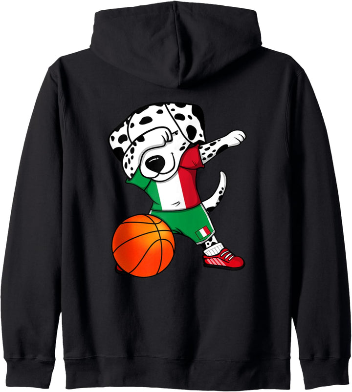 Dabbing Dalmatiner Italien Basketball Italienische Flagge Kapuzenjacke