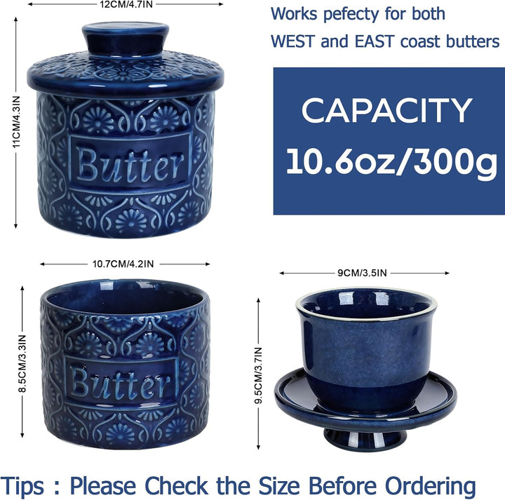 Keramik Butterdose, französische Butterdose, keramische butterglocke mit Deckel, butterdose wasserge