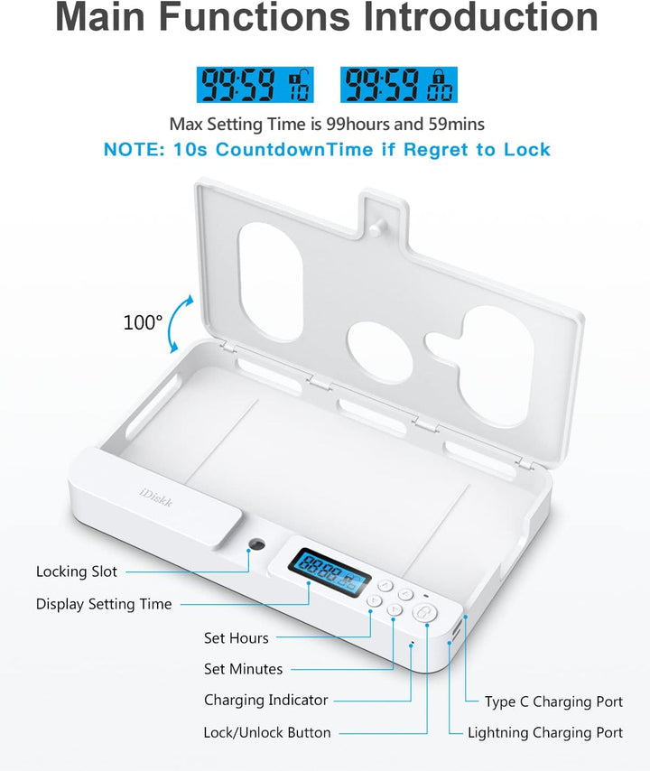 iDiskk Timer-Box Handy Gefängnis, Telefon Gefängnis,Telefon Handy Safe Timed Lock Box für iPhone/And