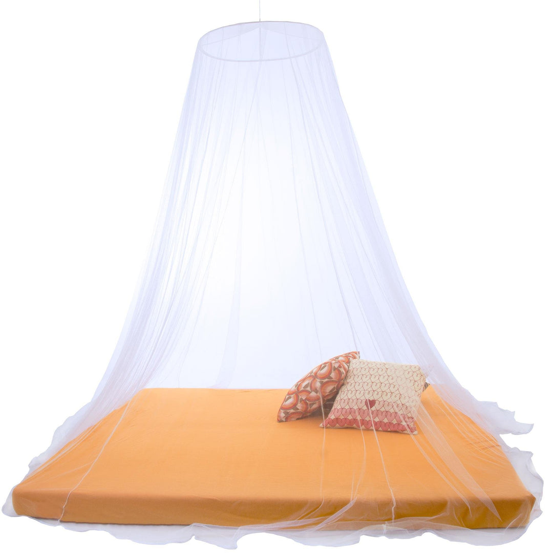 Moskitonetz XXL Doppelbett weiss Mückennetz rund Bettvorhang rundum geschlossen Doppelbett, ohne Ein