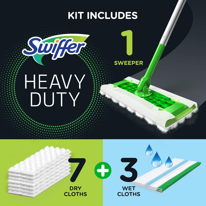 Swiffer PG-7631 Sweeper 2-in-1-Starter-Kit für Bodenreiniger mit Mopp und Besen