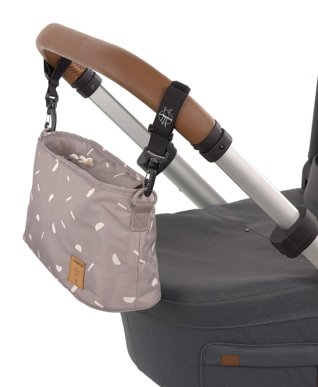 LÄSSIG Kinderwagen Buggy Organizer mit Befestigung Blocks Taupe, Blocks Taupe