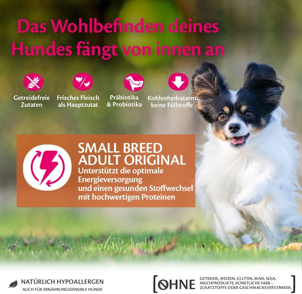 Wellness CORE Small Breed Adult Original, Hundefutter trocken für kleine Hunde, getreidefrei, mit ho