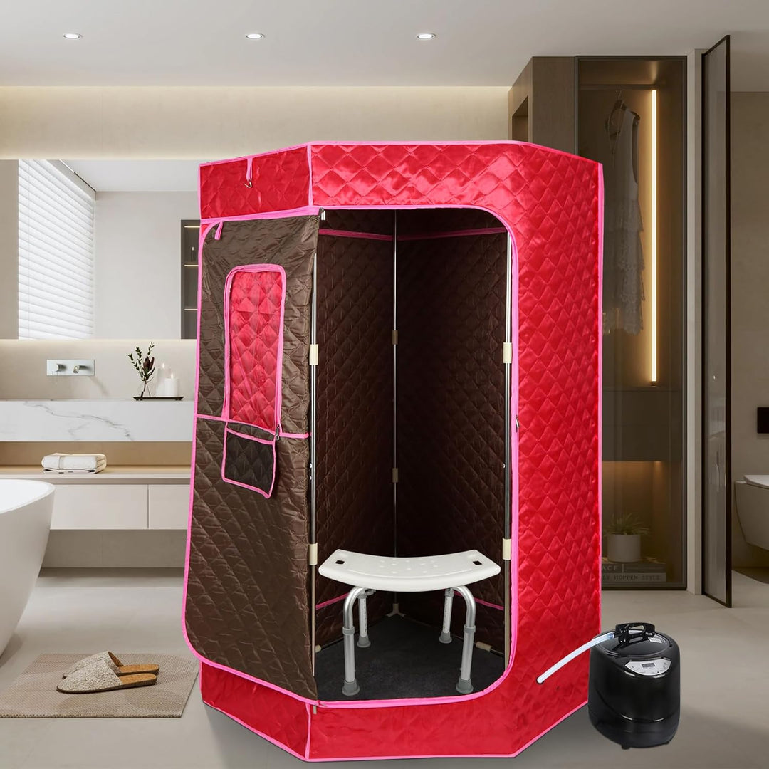 Tragbare Dampfsauna 90x90x180 cm mit 3L Dampfgenerator, Mobile Sauna Zelt für Zuhause, Infrarot & Da