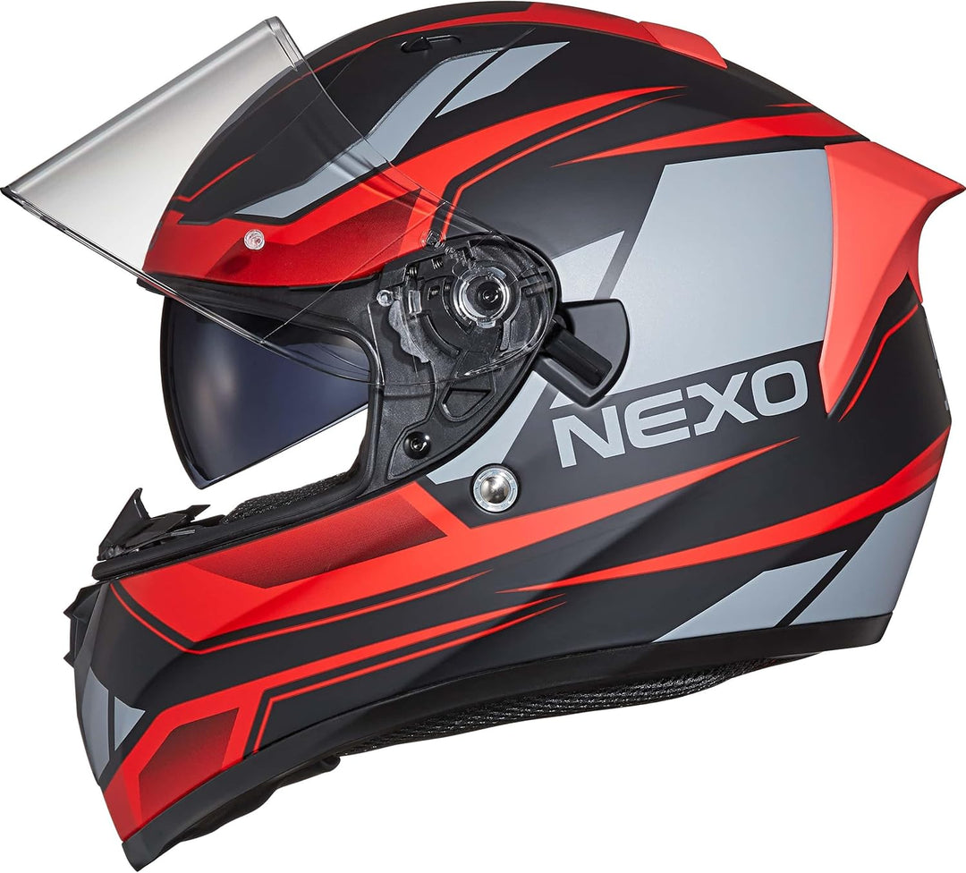 Nexo Integralhelm Motorradhelm Helm Motorrad Mopedhelm Sport II, herausnehmbare Polster, Be-, Entlüf