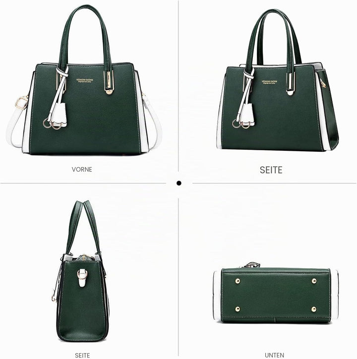NICOLE &amp; DORIS Handtasche Damen Elegant Handtaschen Kontrastfarben Schultertasche Frauen Umhängetasc
