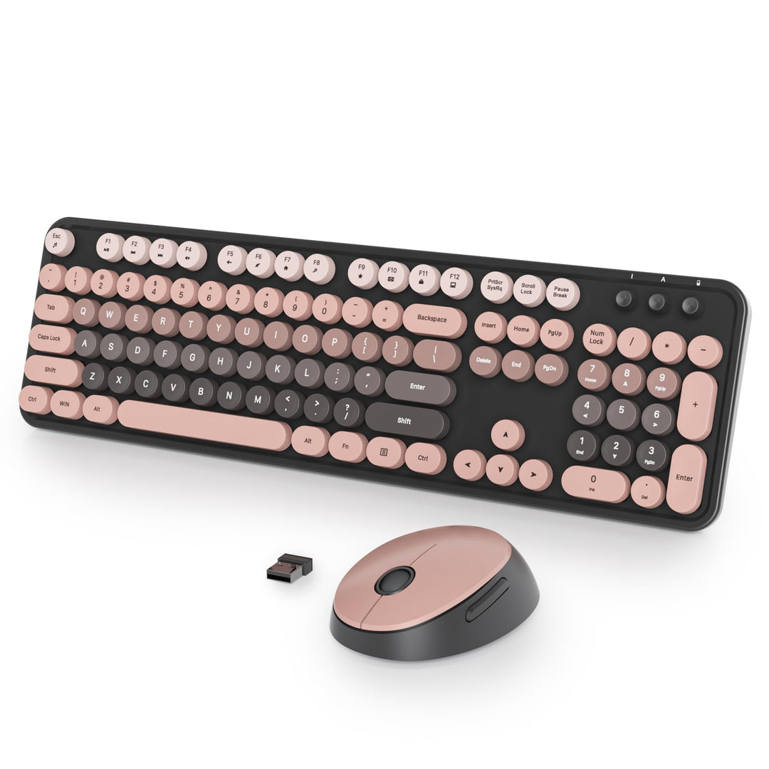 Kabellose Tastatur und Maus, 104 Schreibmaschinentastatur in Voller Grösse mit Nummernblock, 2.4 GHz