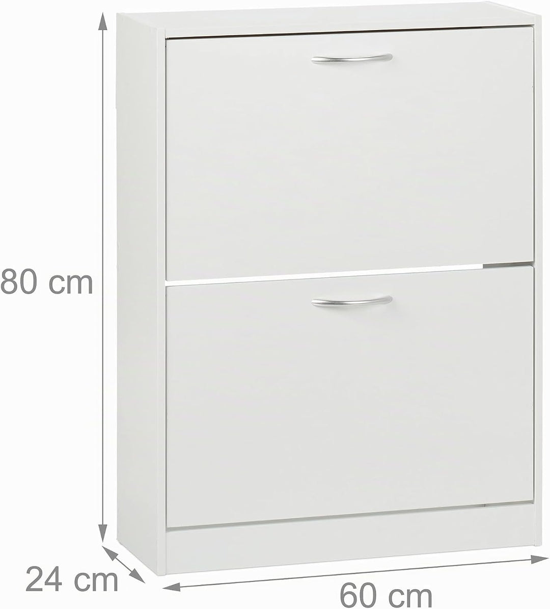 Relaxdays Schuhschrank, HxBxT: 80 x 60 x 24 cm, für 12 Paar, 2 Klappen, schmaler Schuhkipper, Flur S