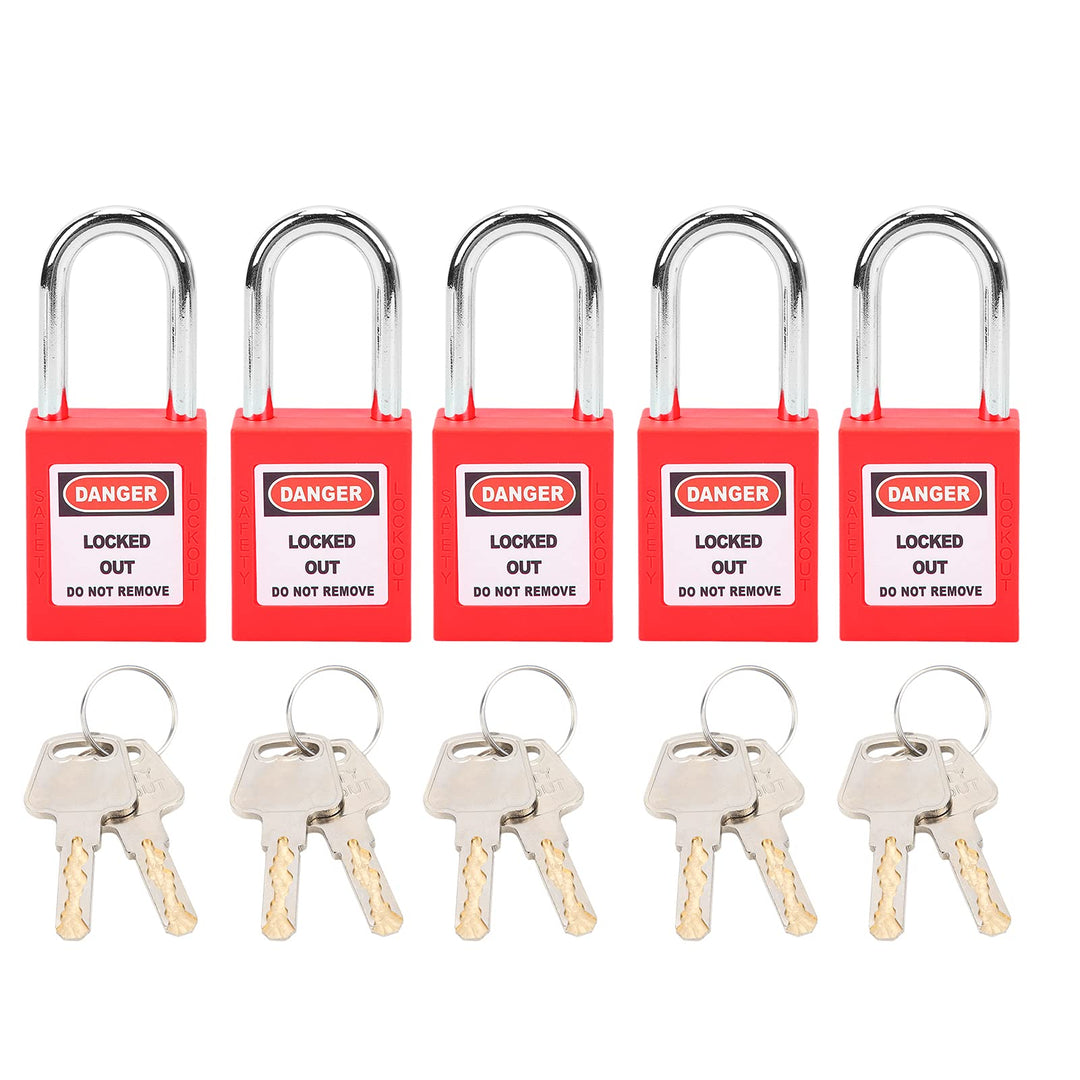 Lockout Tagout-Schlösser 5 Sätze Sicherheitsvorhängeschloss Vorhängeschloss Klein mit 2 Schlüssel LO