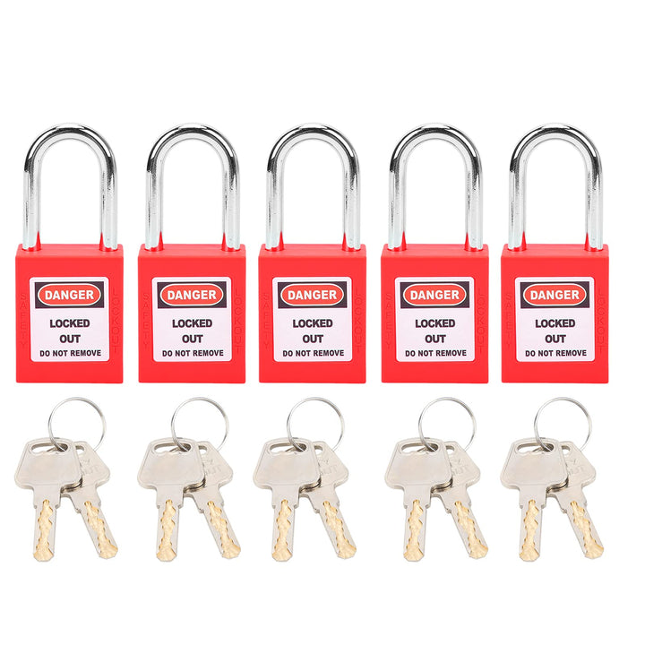 Lockout Tagout-Schlösser 5 Sätze Sicherheitsvorhängeschloss Vorhängeschloss Klein mit 2 Schlüssel LO