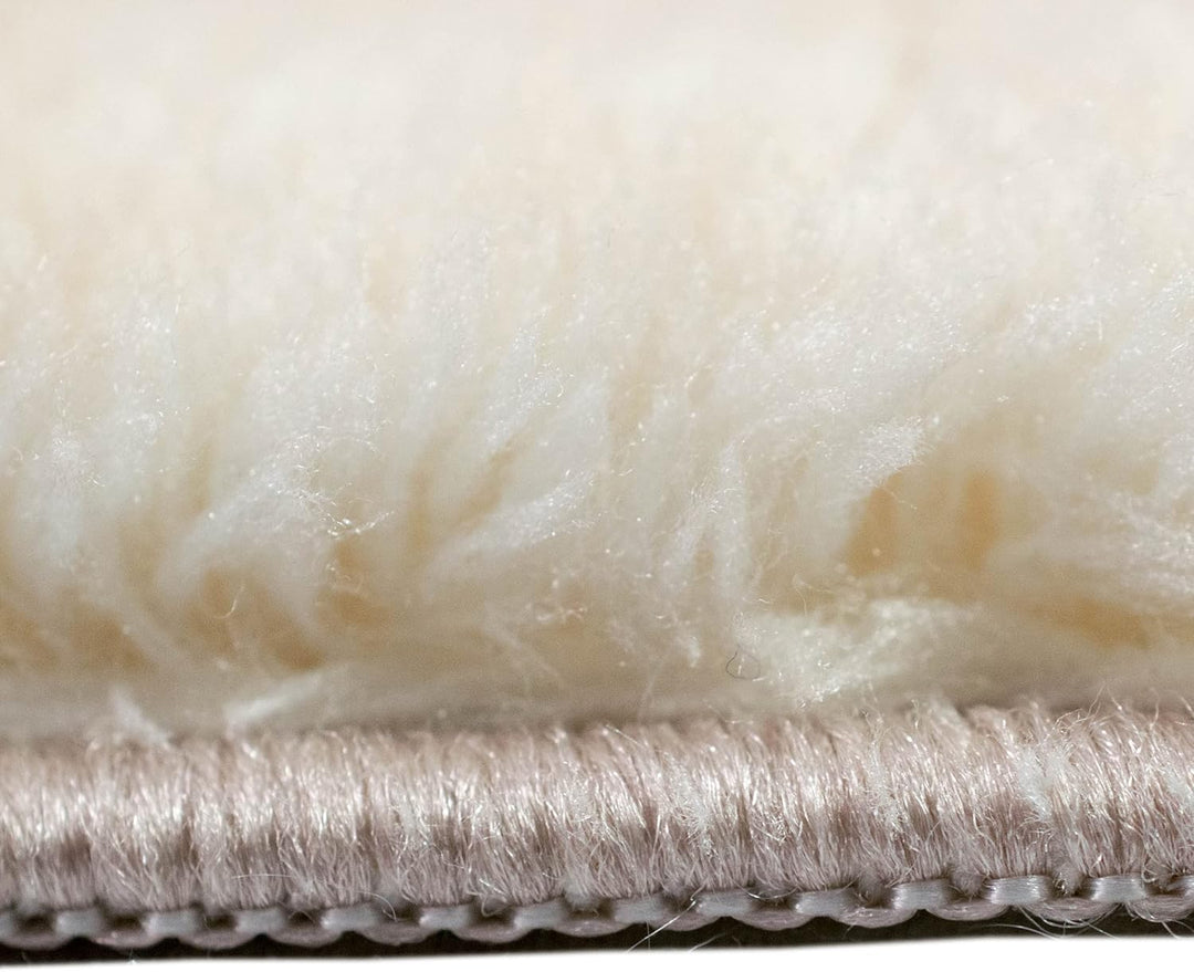 Teppich-Traum Teppich Modern Waschbar Uni Runde Ecken Beige 160x230 cm | Kuschelig und weich, bis 30
