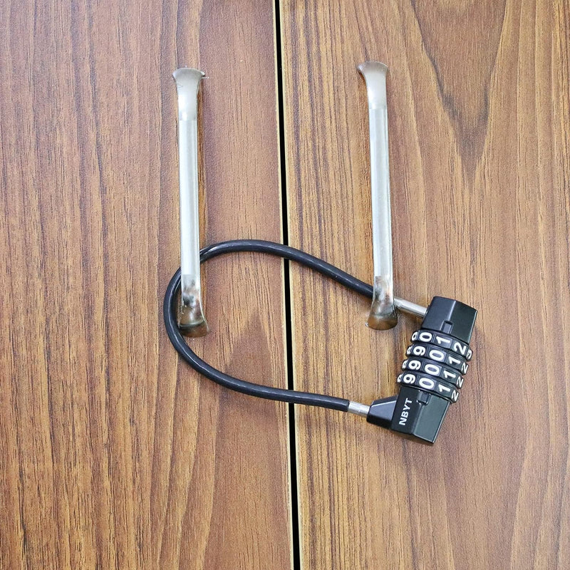 NBYT Stahlkabelseil Zahlenschloss Vorhängeschloss, Durchmesser 5 mm, Länge 39 cm, für Schliessfächer