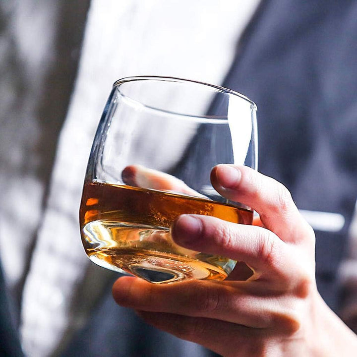 Flow Barware Deluxe Whiskygläser und Whiskysteine, in Geschenkbox aus Holz, italienisches Vintage-Kr