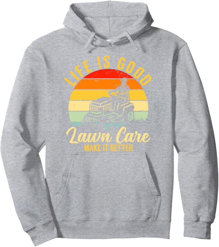 Lustiger Rasenmäher Mähen Das Leben ist gut Hofarbeit Rasent Pullover Hoodie